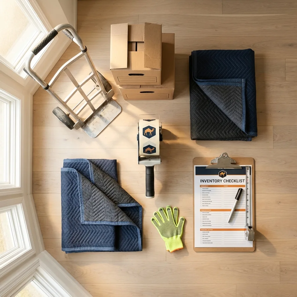 Professional moving supplies and packing materials layout for New Martinsville residential relocations