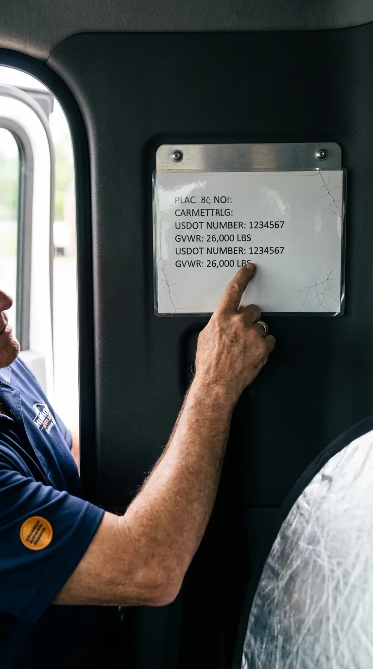 USDOT licensing placard verification in New Martinsville